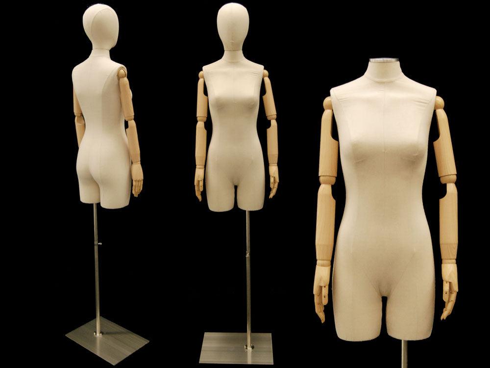 Female Display Dress Form with Arms and Head MM-JF-F2Larm - Mannequin Mall