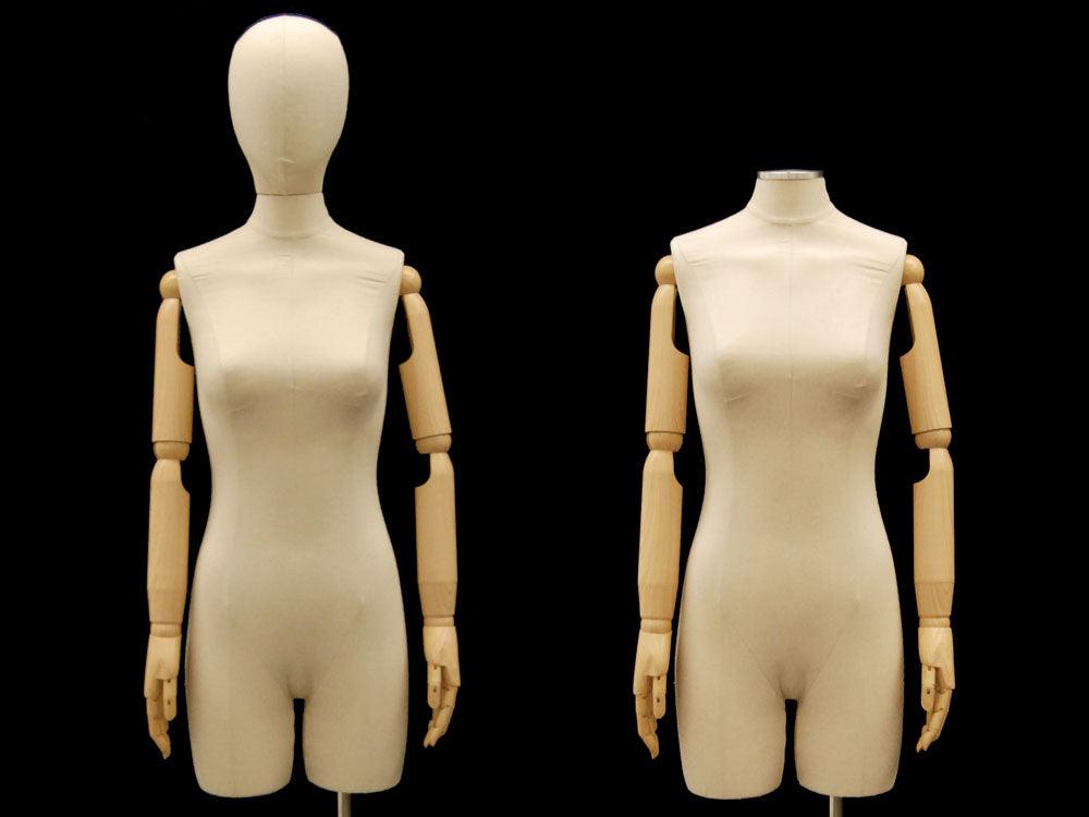 Female Display Dress Form with Arms and Head MM-JF-F2Larm - Mannequin Mall