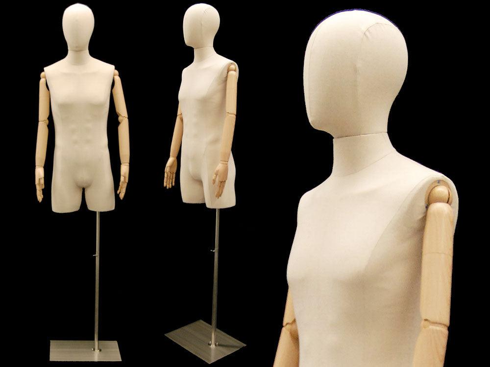 MALE DISPLAY DRESS FORM WITH ARMS AND HEAD MM-JF-M2LARM - Mannequin Mall