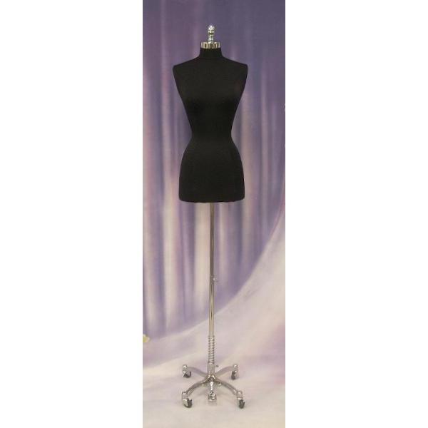 Female Dress Form with Chrome Rolling Base - Mannequin Mall