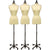3 x Female Dress Form with Black Rolling Base Package - Mannequin Mall