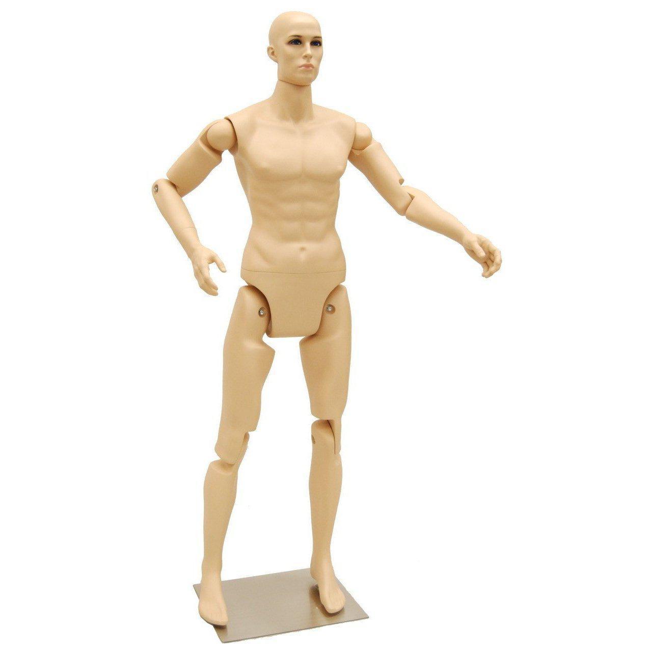 6' Realistic Posable Male Mannequin MM-MFXF - Mannequin Mall