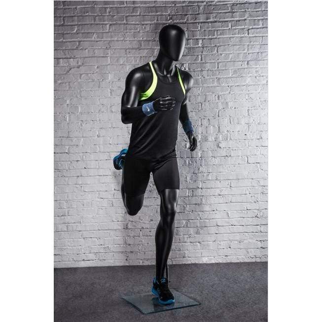 Athletic Black Male Running Mannequin MM-PB5BK2 - Mannequin Mall