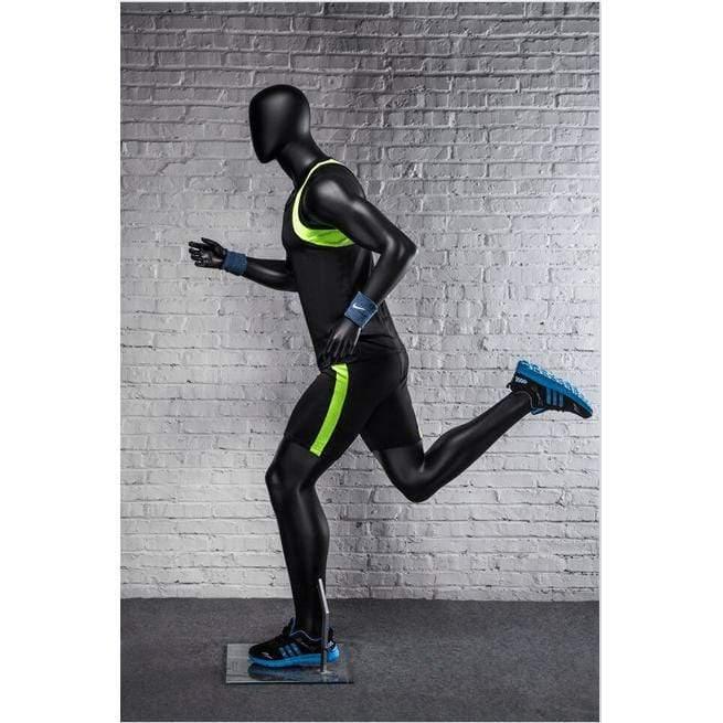 Athletic Black Male Running Mannequin MM-PB5BK2 - Mannequin Mall