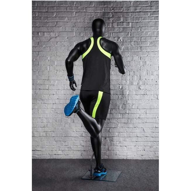 Athletic Black Male Running Mannequin MM-PB5BK2 - Mannequin Mall