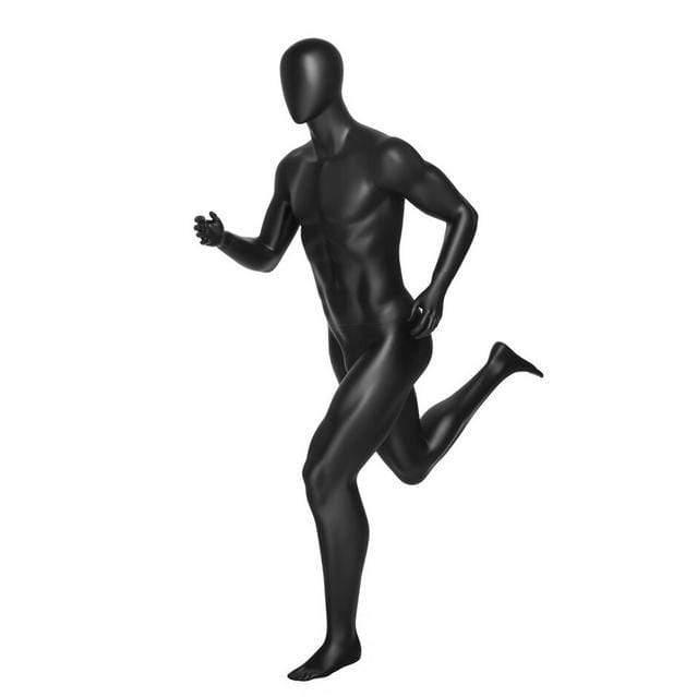 Athletic Black Male Running Mannequin MM-PB5BK2 - Mannequin Mall