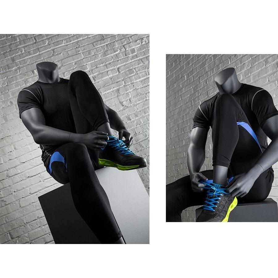 Athletic Headless Male Sitting Mannequin MM-NI5 - Mannequin Mall