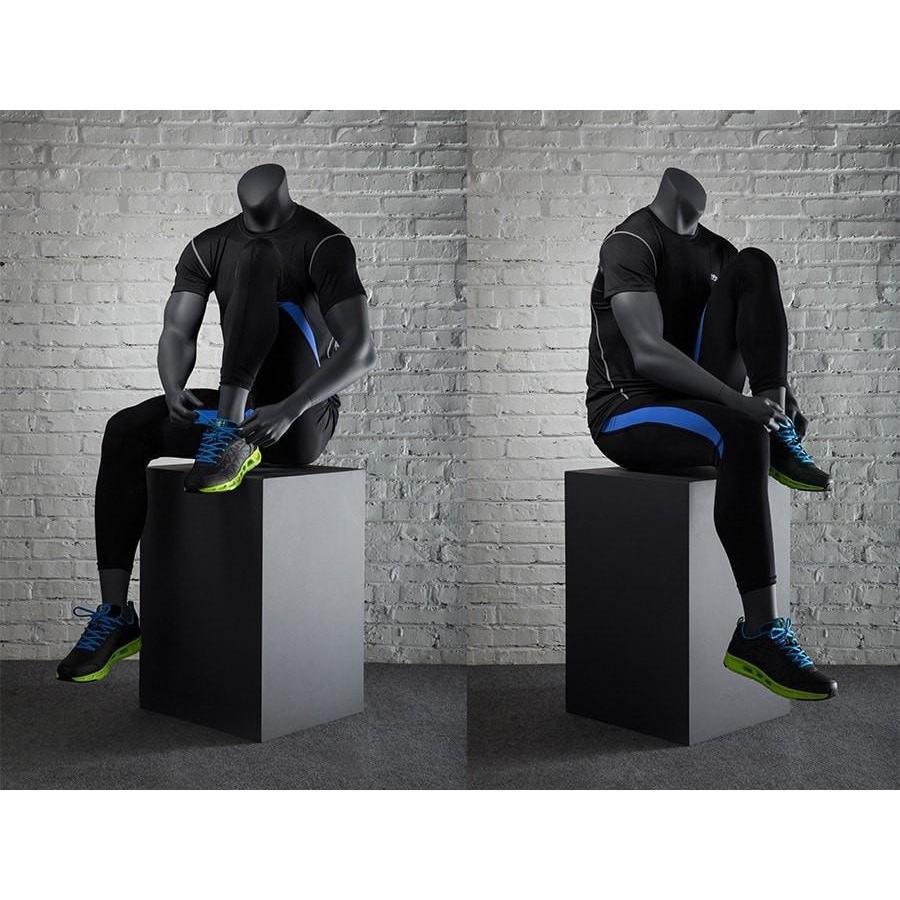 Athletic Headless Male Sitting Mannequin MM-NI5