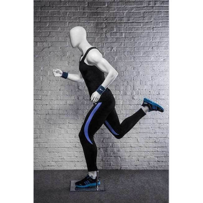 Athletic White Male Running Mannequin MM-PB5W2 - Mannequin Mall