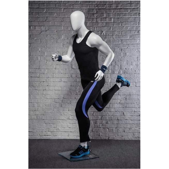 Athletic White Male Running Mannequin MM-PB5W2 - Mannequin Mall