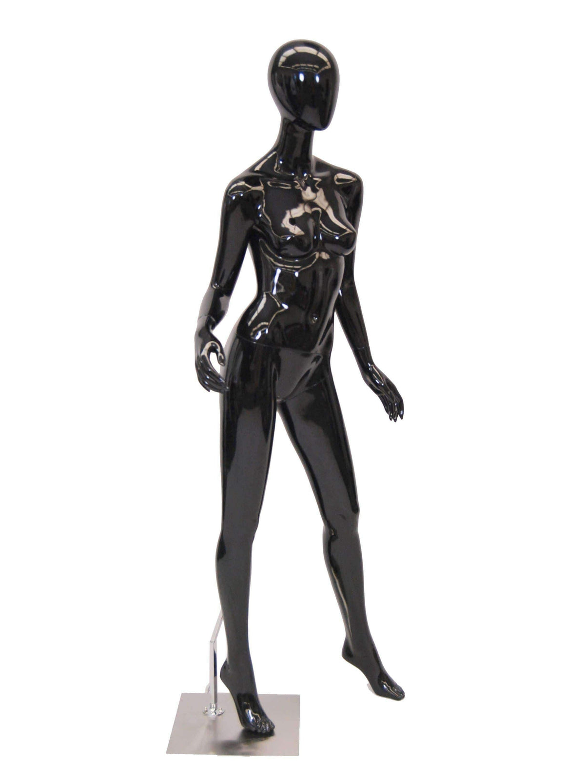 Black Female Egghead Mannequin MM-A2BK1 - Mannequin Mall