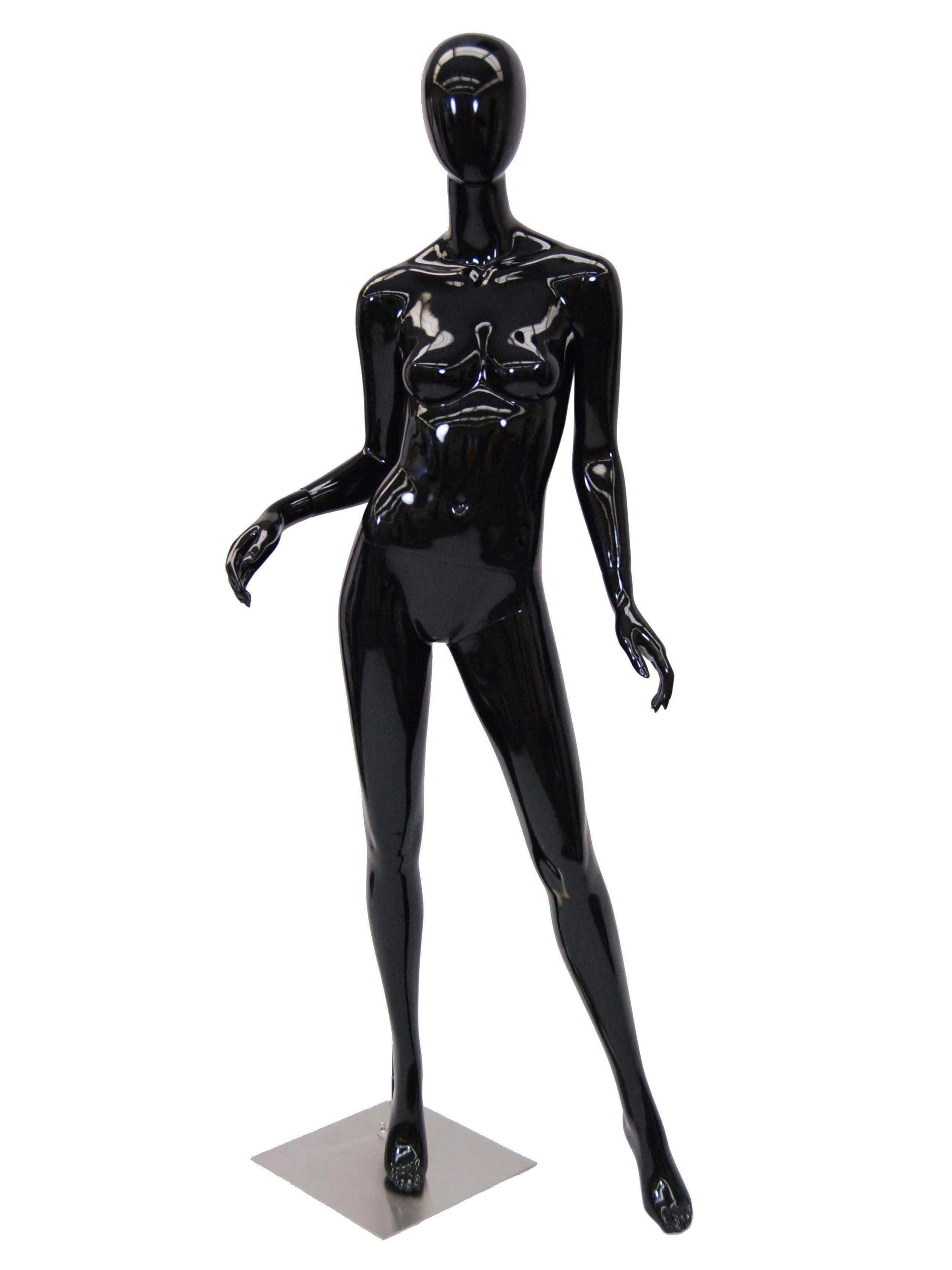 Black Female Egghead Mannequin MM-A2BK1 - Mannequin Mall