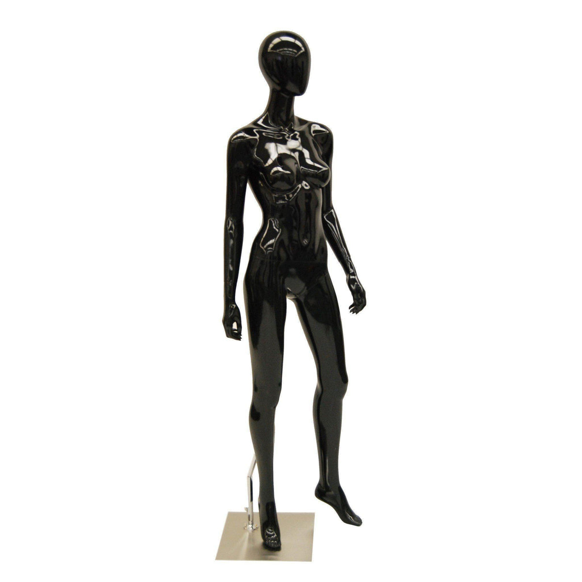 Black Female Egghead Mannequin MM-A3BK1 - Mannequin Mall