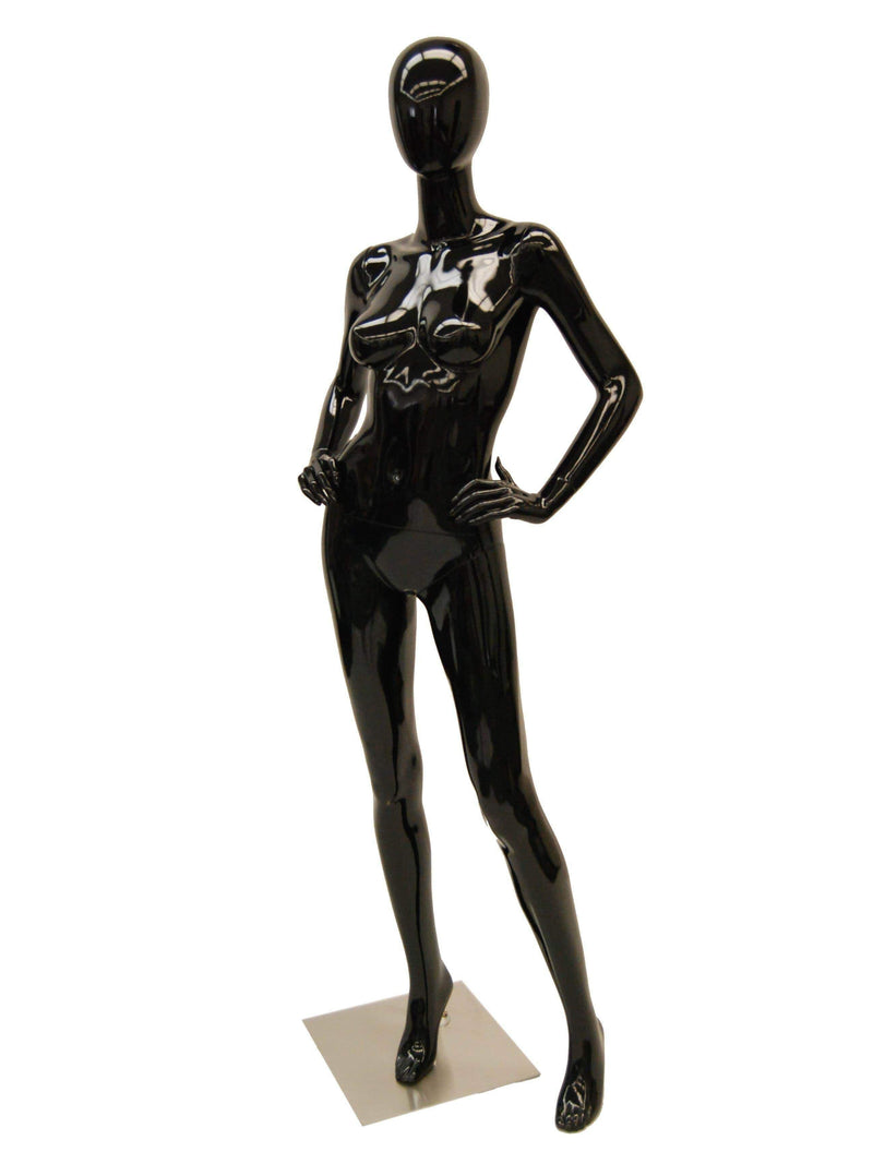Sybil 2: Satin Black Female Egghead Mannequin main image 1