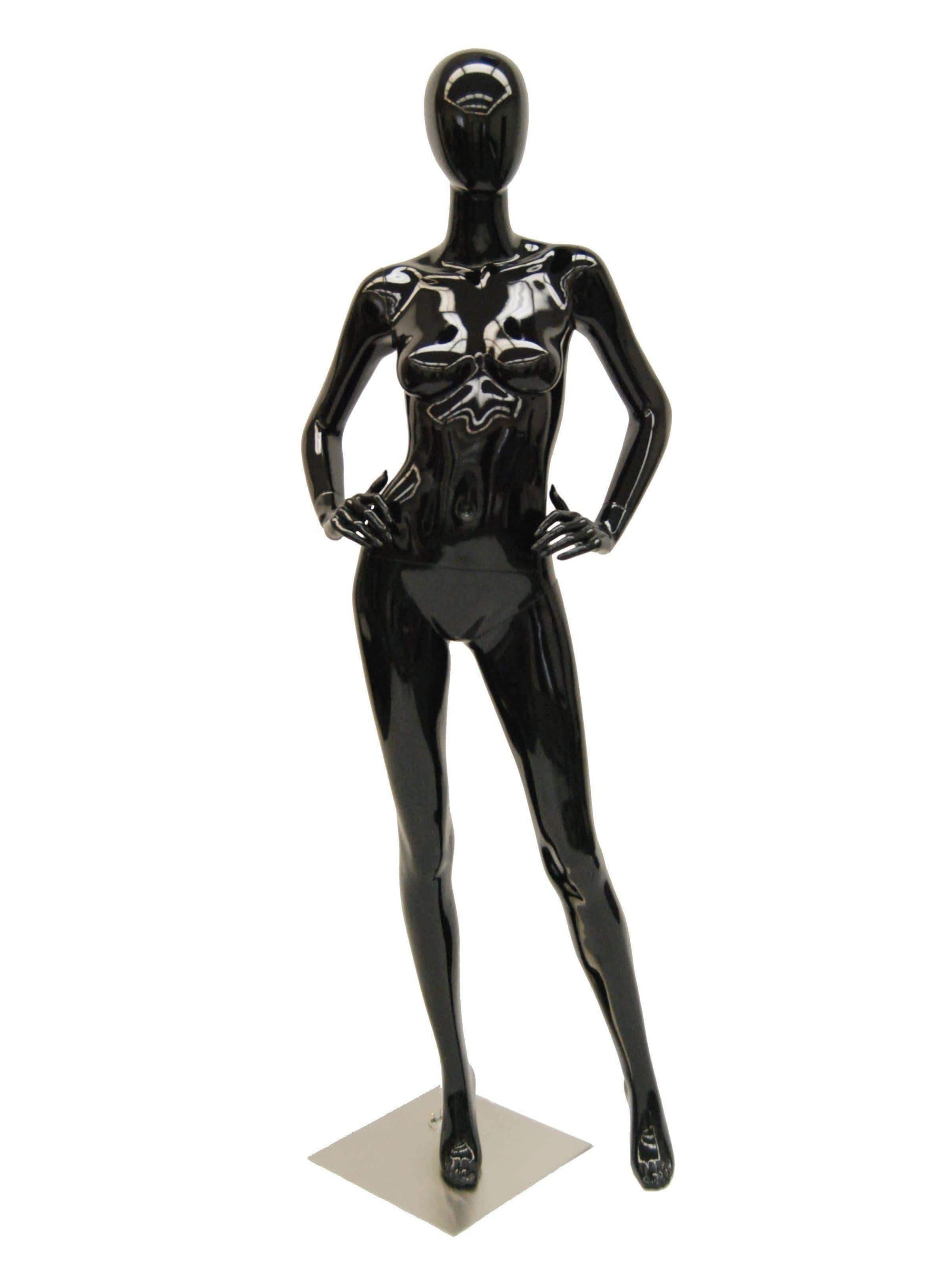 Black Female Egghead Mannequin MM-A4BK1 - Mannequin Mall