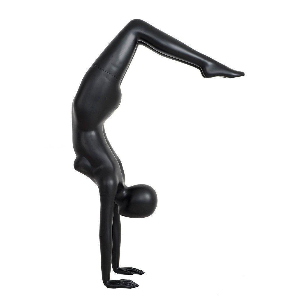 Black Female Handstand Pose Yoga Mannequin MM-YOGA04BK - Mannequin Mall