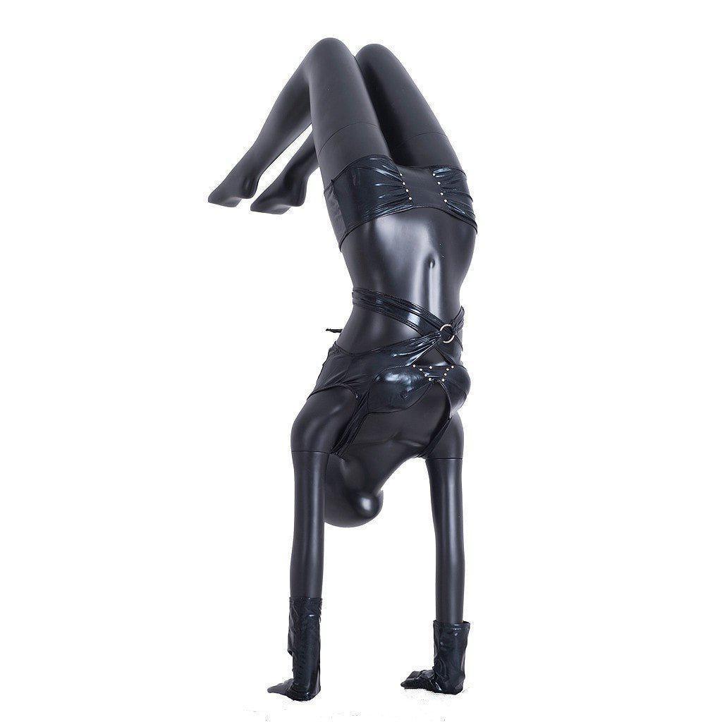 Black Female Handstand Pose Yoga Mannequin MM-YOGA04BK - Mannequin Mall