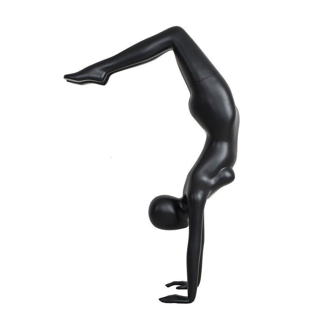 Black Female Handstand Pose Yoga Mannequin MM-YOGA04BK - Mannequin Mall