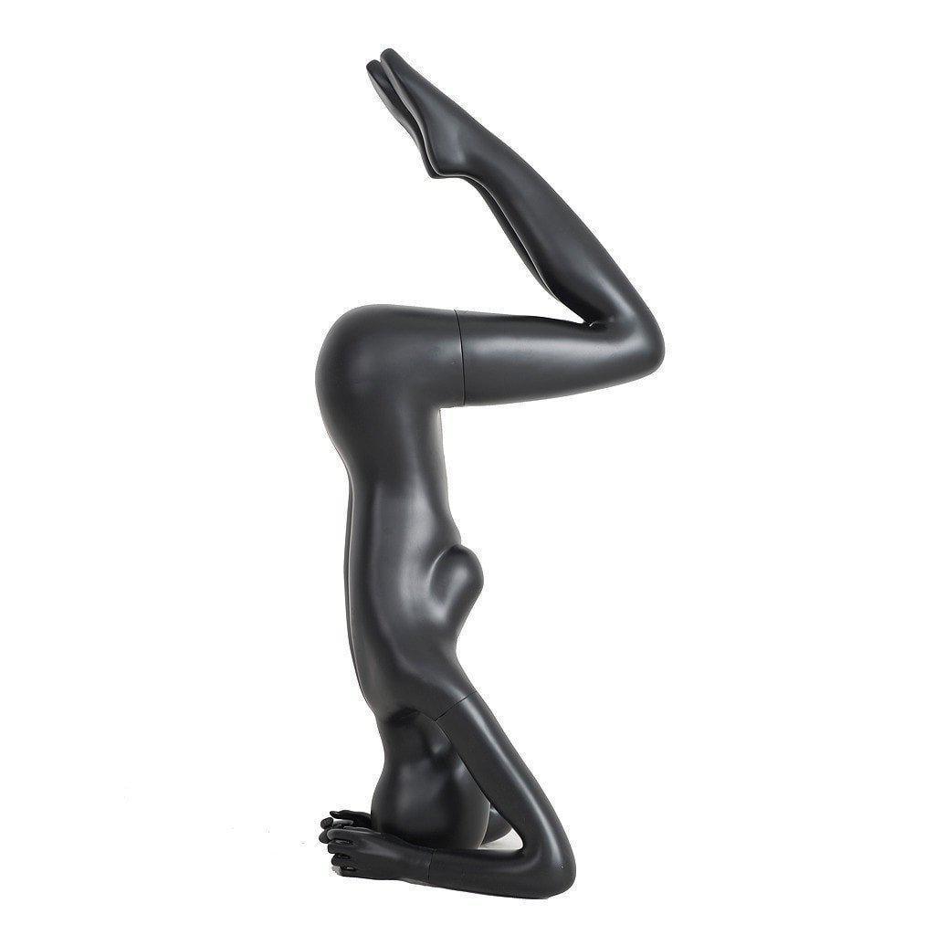 Black Female Headstand Pose Yoga Mannequin MM-YOGA03BK - Mannequin Mall
