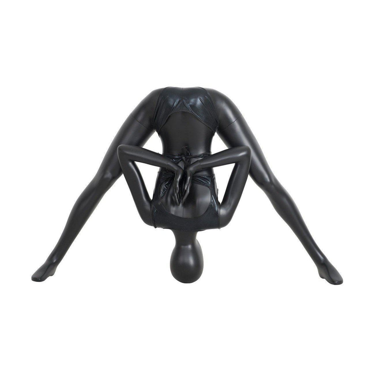Black Female Yoga Forward Bend Pose Mannequin MM-YOGA06BK - Mannequin Mall