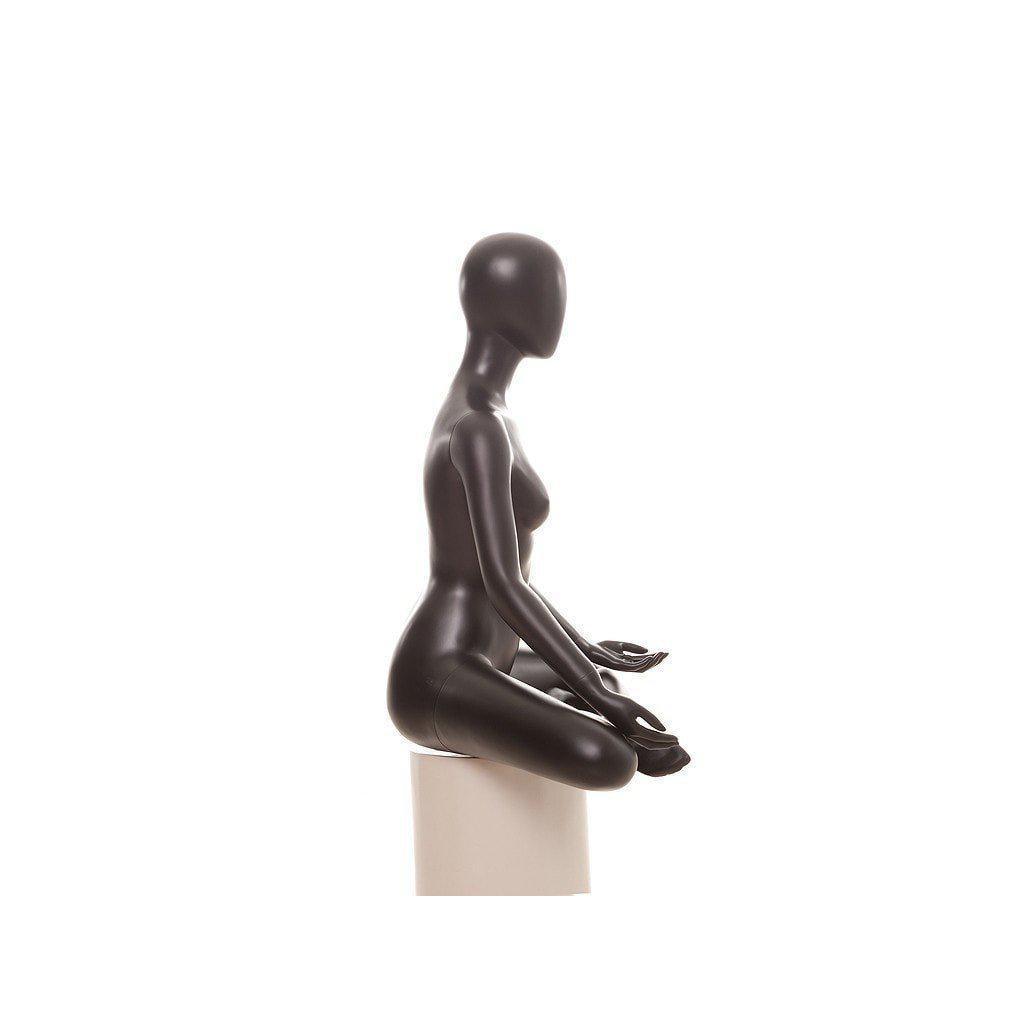Black Female Yoga Sitting Mannequin MM-YOGA01BK - Mannequin Mall