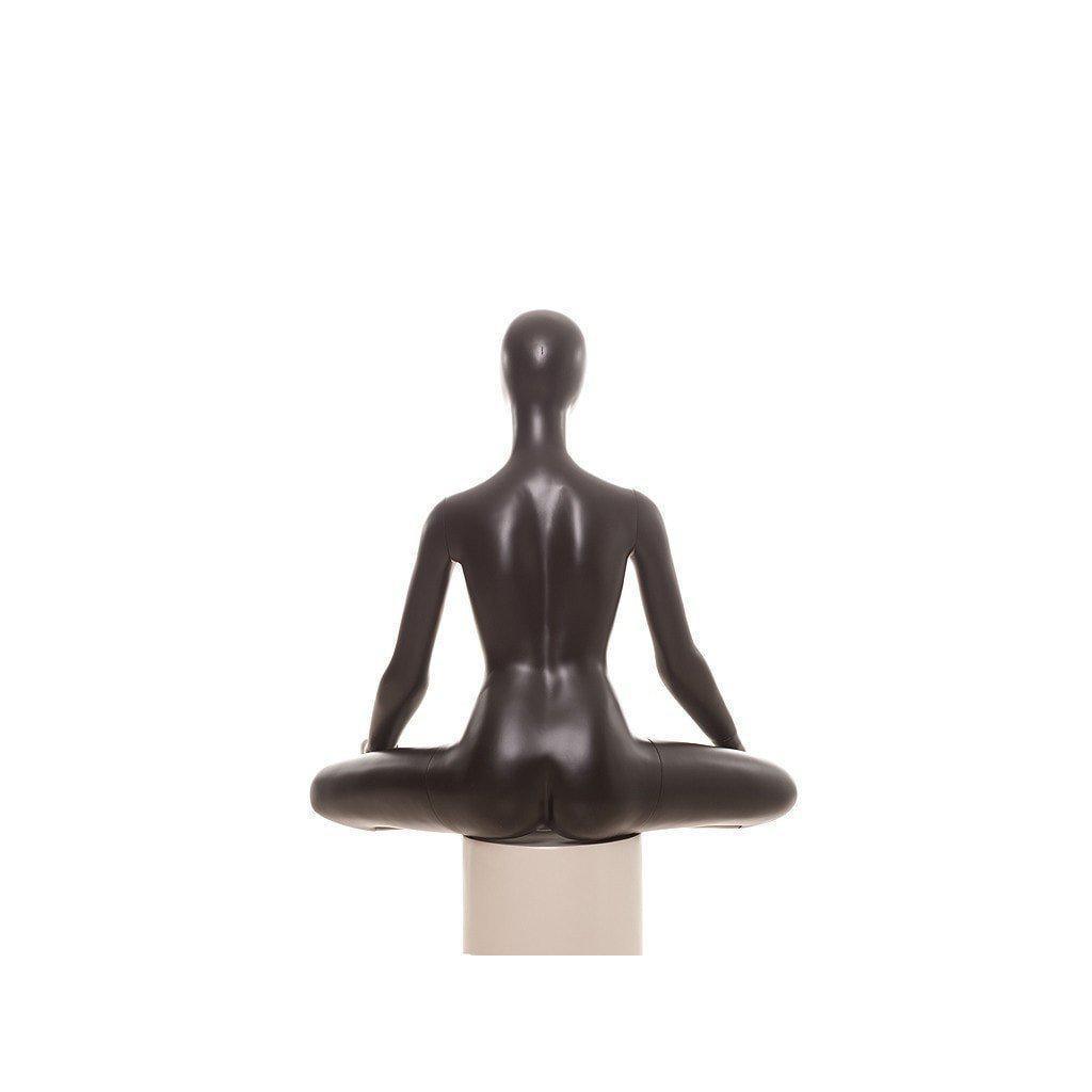 Black Female Yoga Sitting Mannequin MM-YOGA01BK - Mannequin Mall