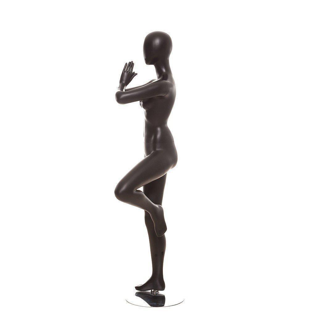 Black Female Yoga Tree Pose Mannequin MM-YOGA02BK - Mannequin Mall