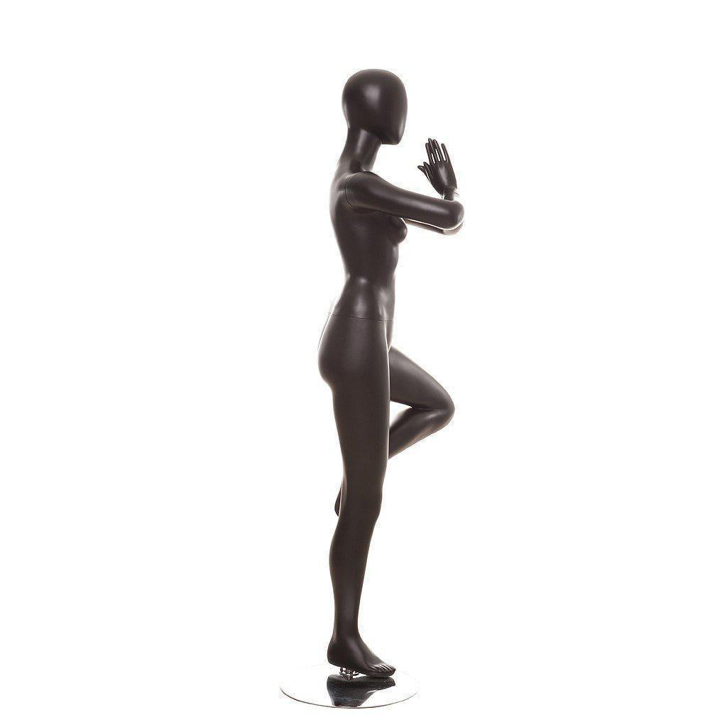 Black Female Yoga Tree Pose Mannequin MM-YOGA02BK - Mannequin Mall