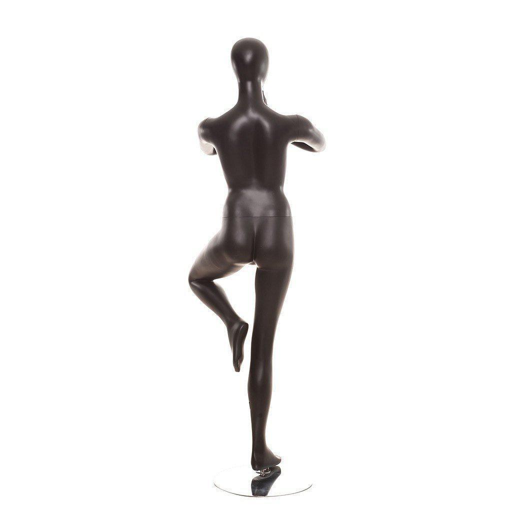 Black Female Yoga Tree Pose Mannequin MM-YOGA02BK - Mannequin Mall