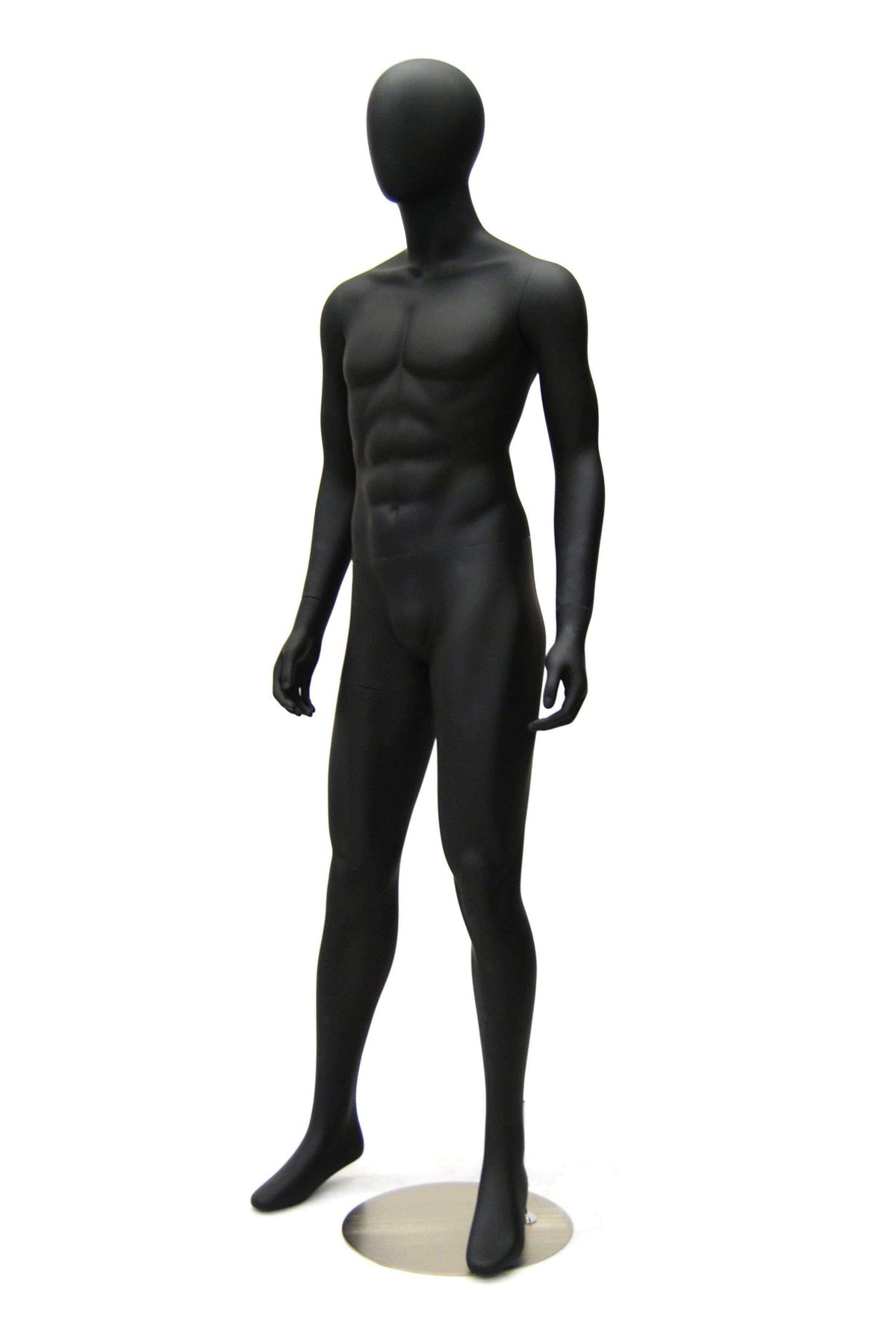 Black Male Egghead Mannequin MM-KM26BK2 - Mannequin Mall