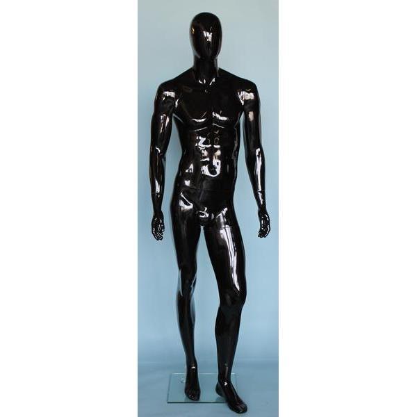 Black Male Egghead Mannequin MM-SFM64E-GB - Mannequin Mall