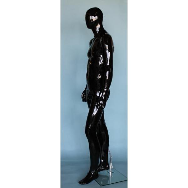 Black Male Egghead Mannequin MM-SFM64E-GB - Mannequin Mall