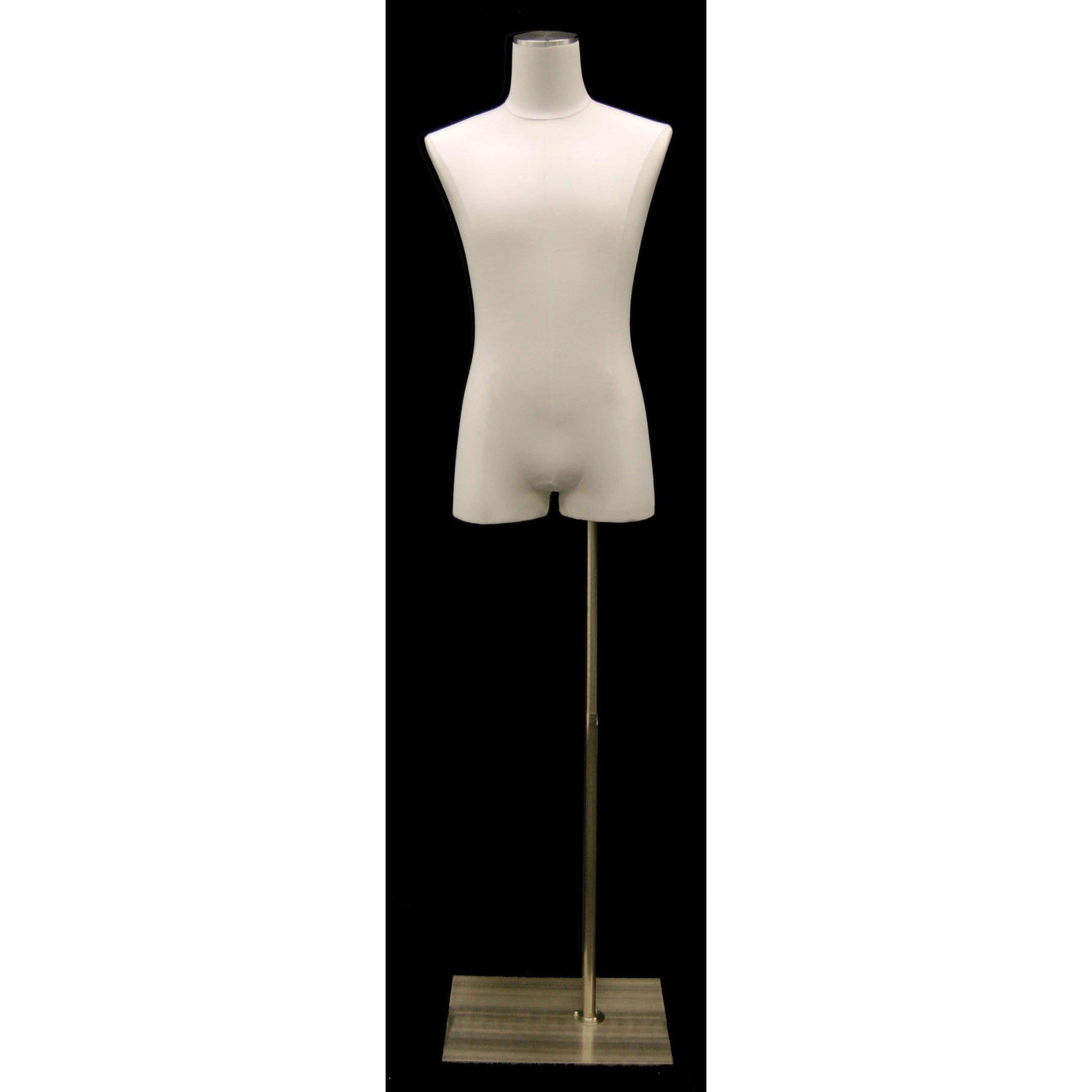 Male Pure White Linen Dress Form MM-JM1WL - Mannequin Mall