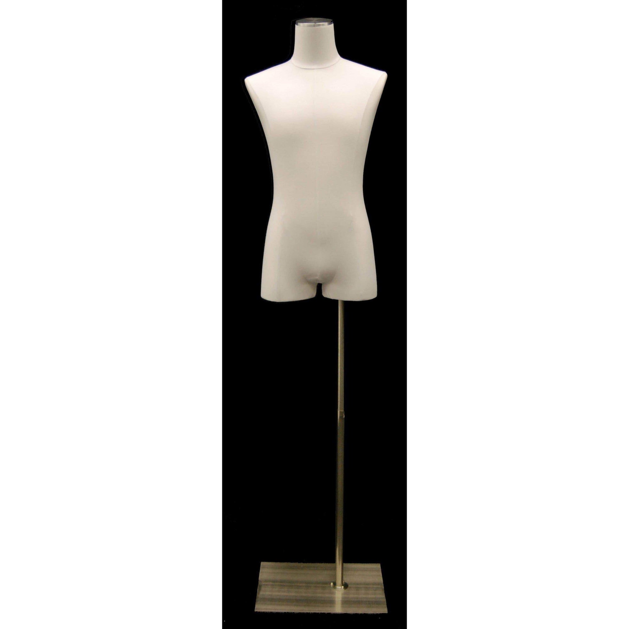 Male Pure White Linen Dress Form MM-JM1WL - Mannequin Mall Male Pure White Linen Dress Form MM-JM1WL - Mannequin Mall