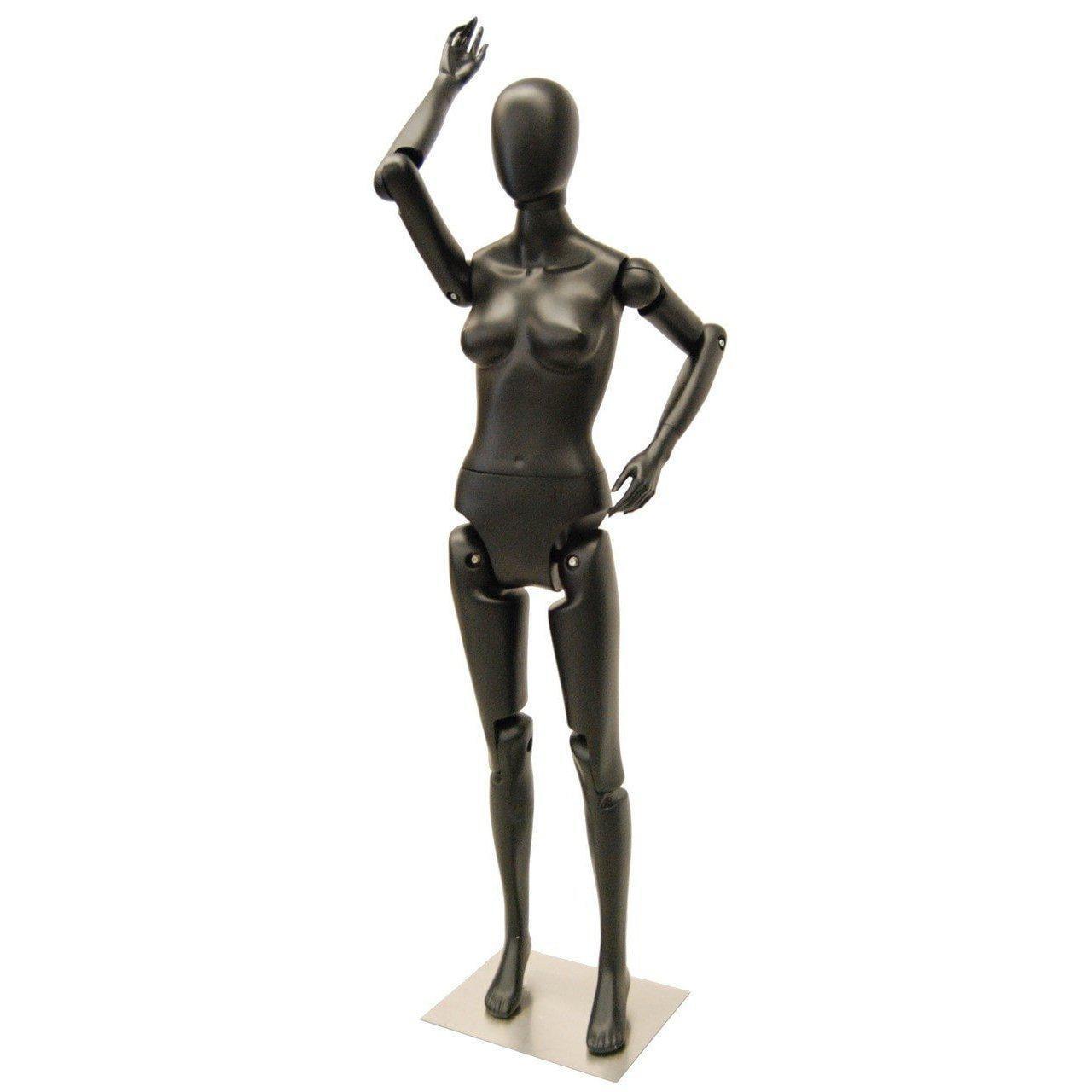 Female Black Abstract Posable Mannequin MM-FXBEG - Mannequin Mall