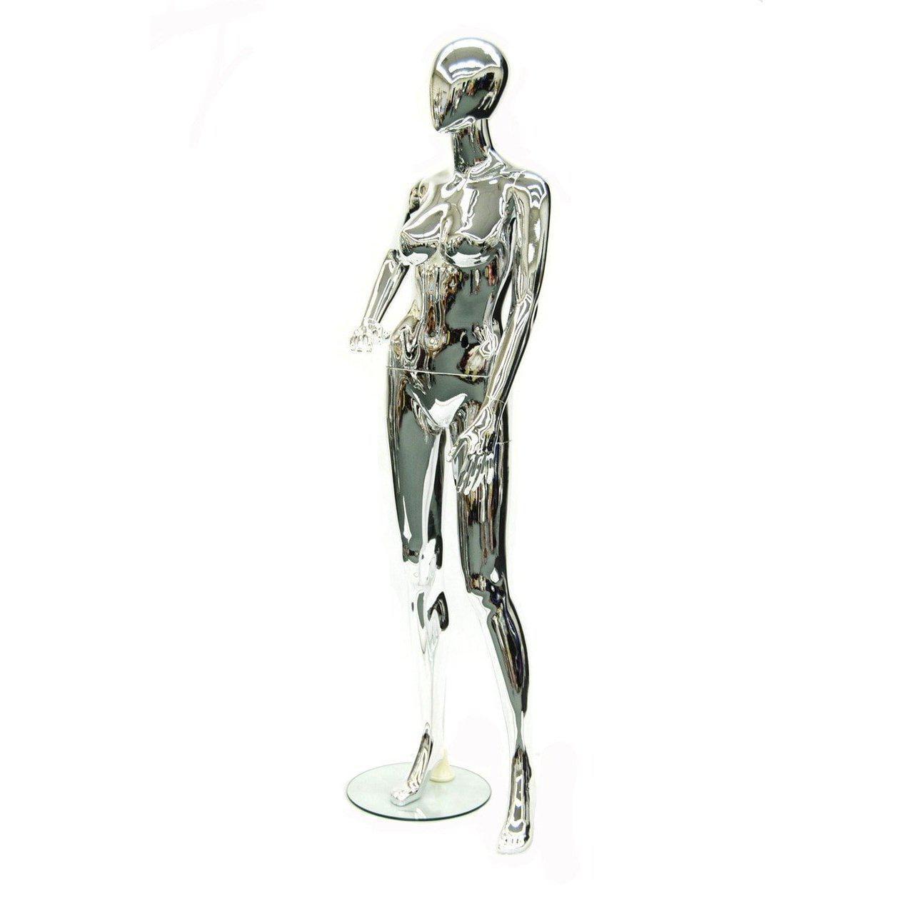 Female Chrome Mannequin MM-8013 - Mannequin Mall