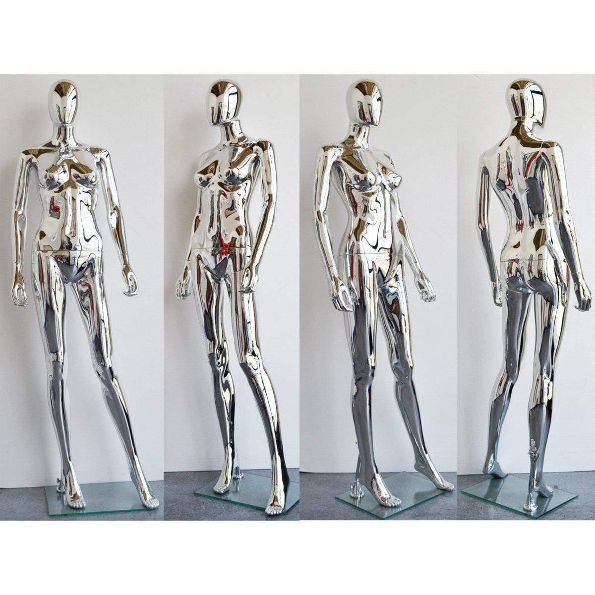 Female Chrome Mannequin MM-PS-SF1SCEG - Mannequin Mall