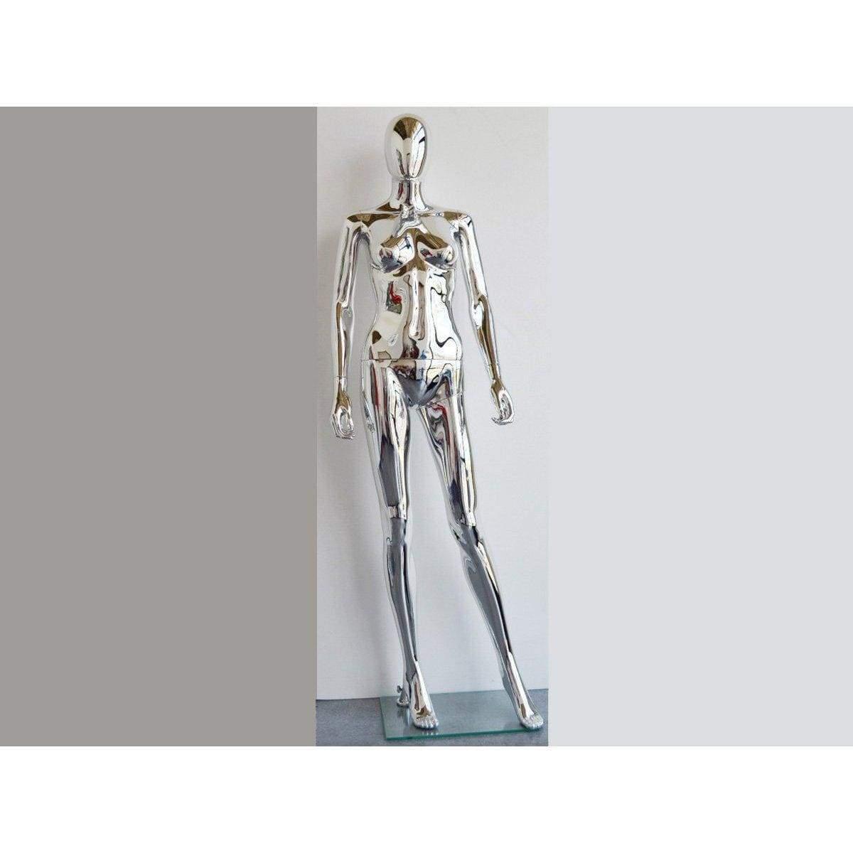 Female Chrome Mannequin MM-PS-SF1SCEG - Mannequin Mall