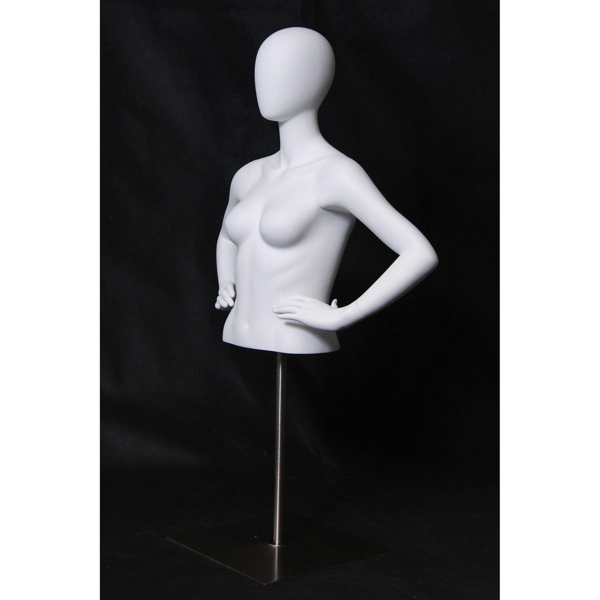Female Egghead Mannequin Torso with Arms MM-EGTFBA - Mannequin Mall
