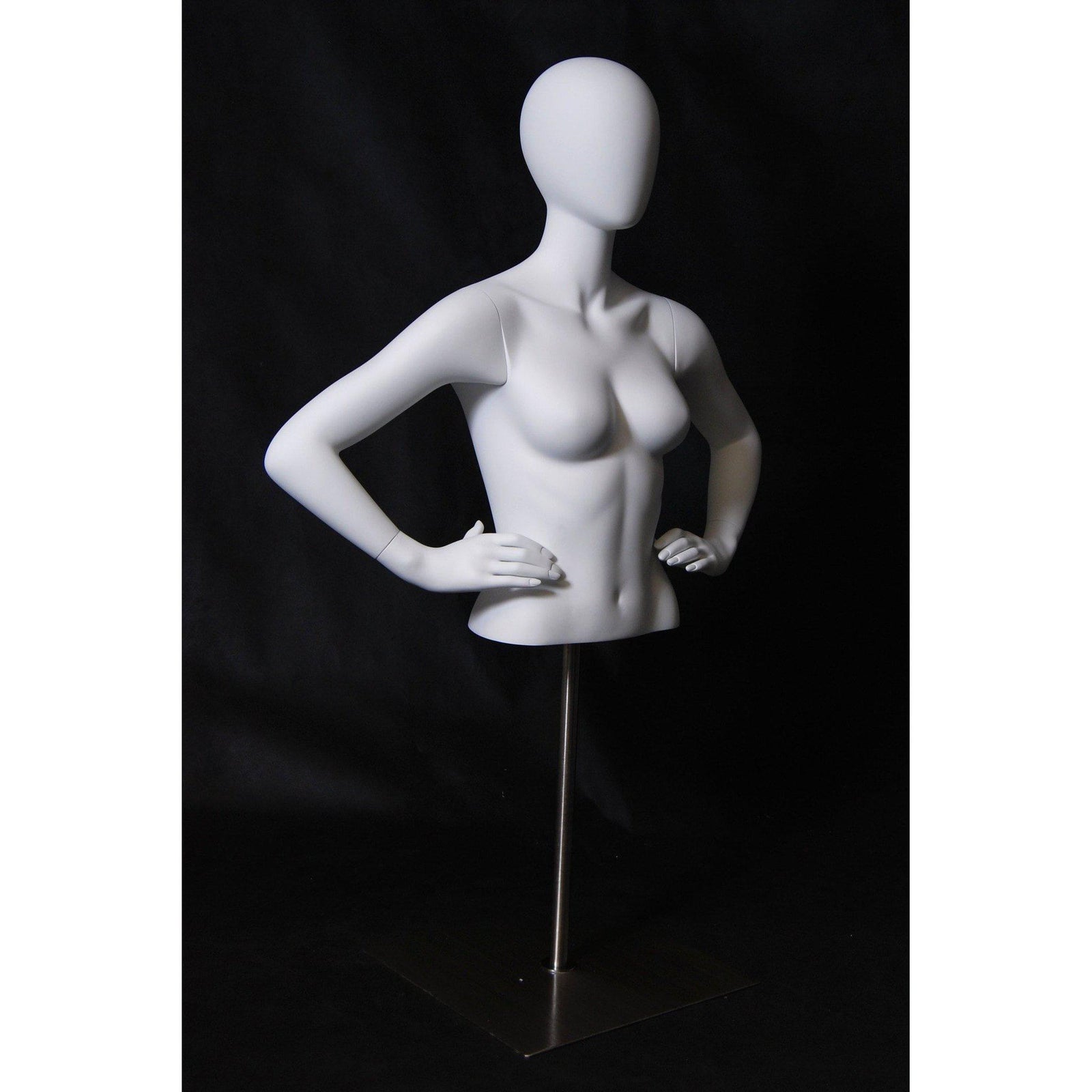 Female Egghead Mannequin Torso with Arms MM-EGTFBA - Mannequin Mall