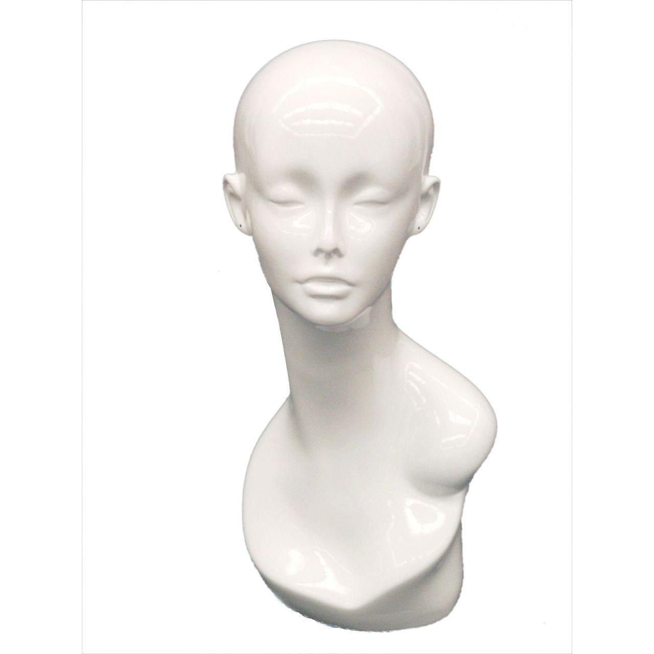 Megan: Female Mannequin Head with Partial Chest