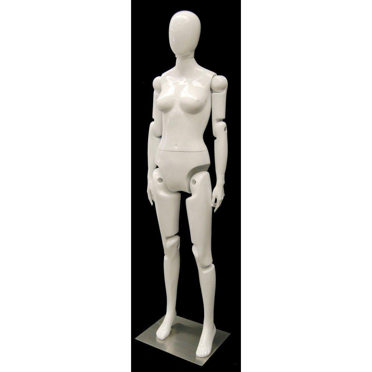 Female White Abstract Posable Mannequin MM-FXWEG - Mannequin Mall