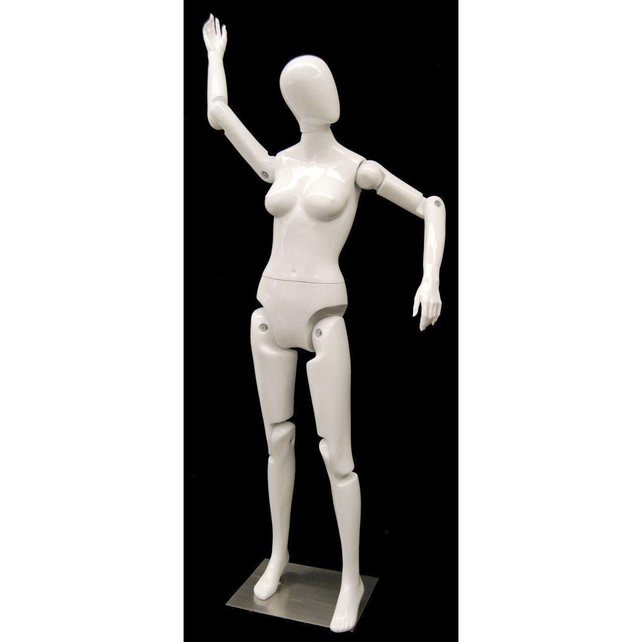 Female White Abstract Posable Mannequin MM-FXWEG - Mannequin Mall