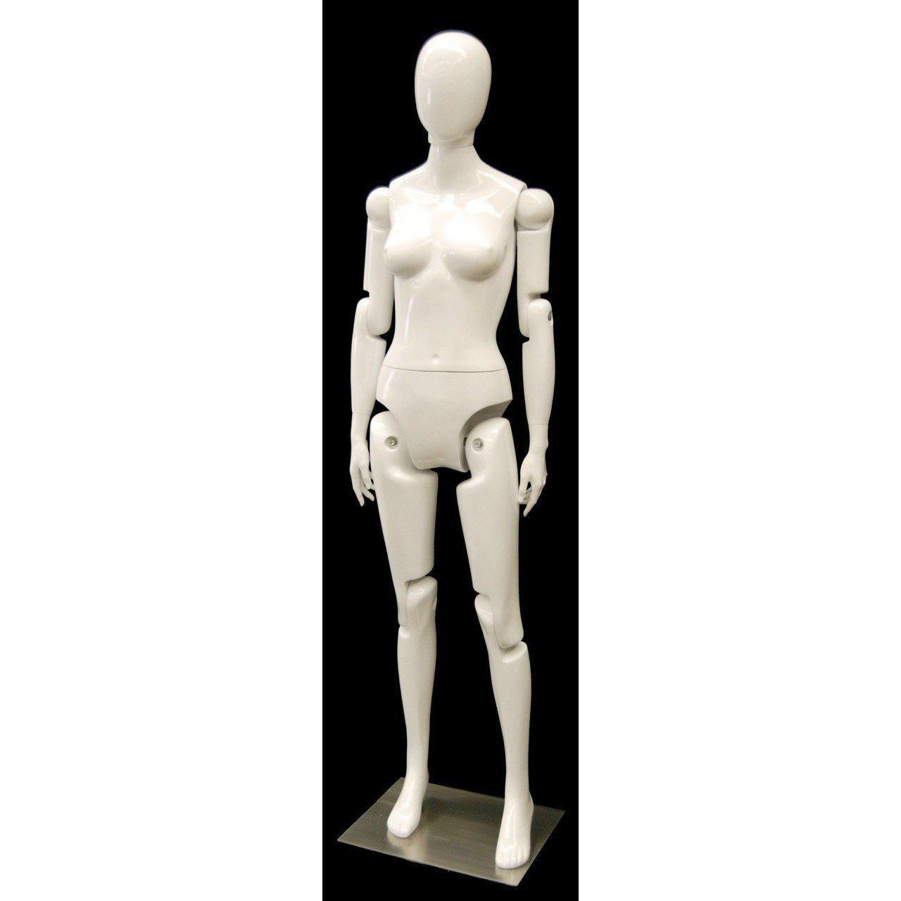 Female White Abstract Posable Mannequin MM-FXWEG