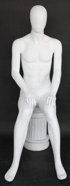 Male Abstract Sitting Mannequin MM-SFM74E-WT - Mannequin Mall