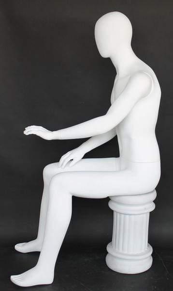 Male Abstract Sitting Mannequin MM-SFM74E-WT - Mannequin Mall