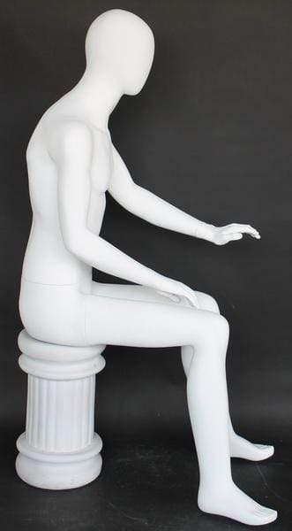 Male Abstract Sitting Mannequin MM-SFM74E-WT - Mannequin Mall