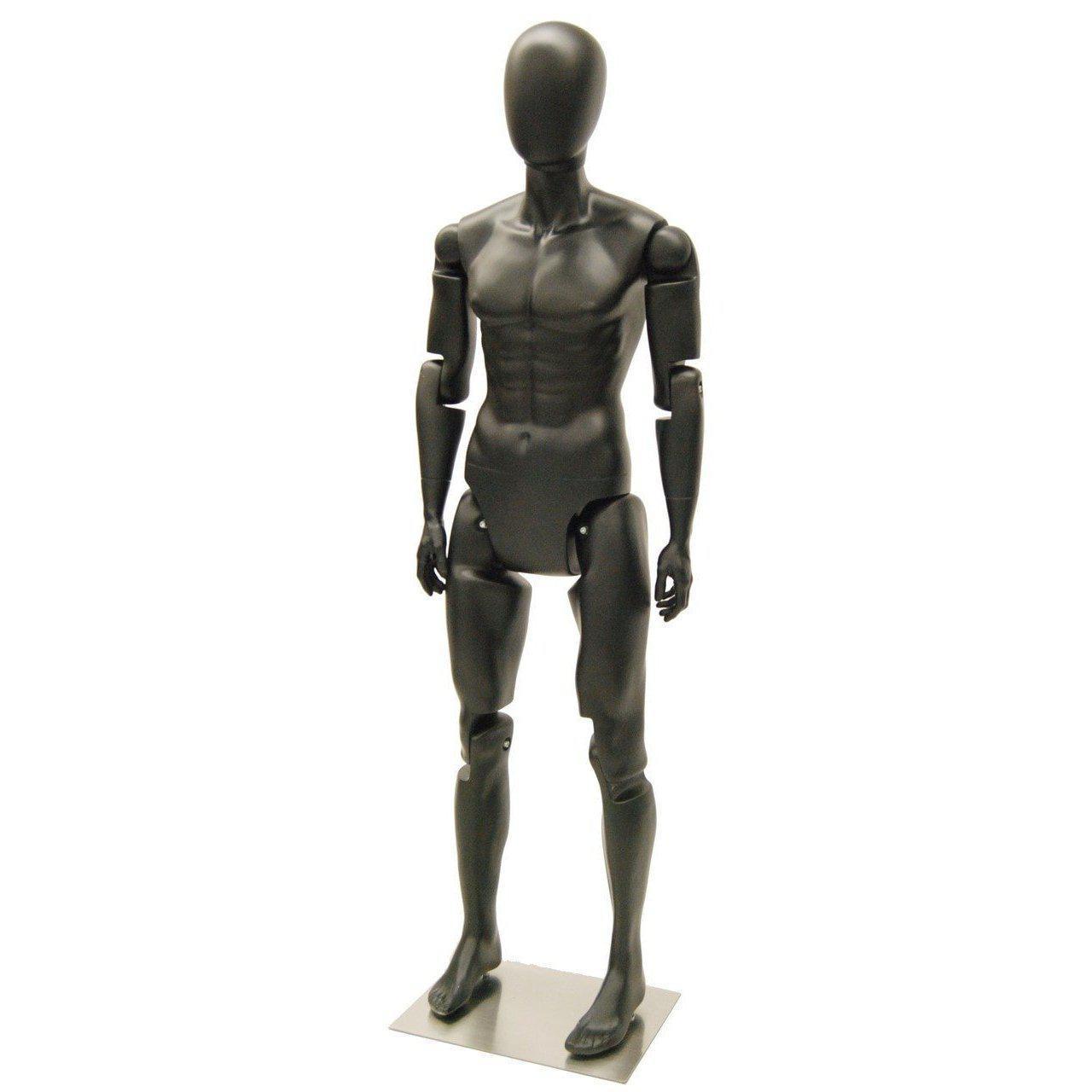 Male Black Abstract Posable Mannequin MM-MFXB - Mannequin Mall