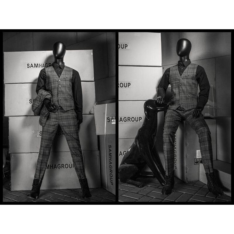 Male Black Abstract Posable Mannequin with Back Support MM-01BKEG - Mannequin Mall