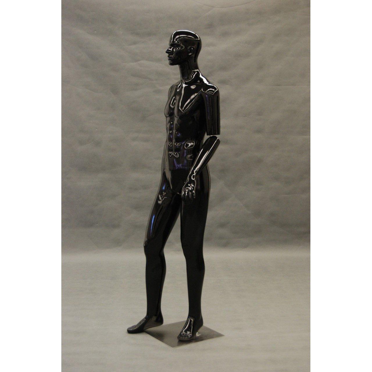 Male Black Mannequin with Movable Elbows MM-HMB2BK - Mannequin Mall